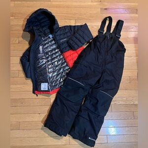 Columbia Powder Lite, Boys S Jacket and Adventure Ride Pants in Black and Red